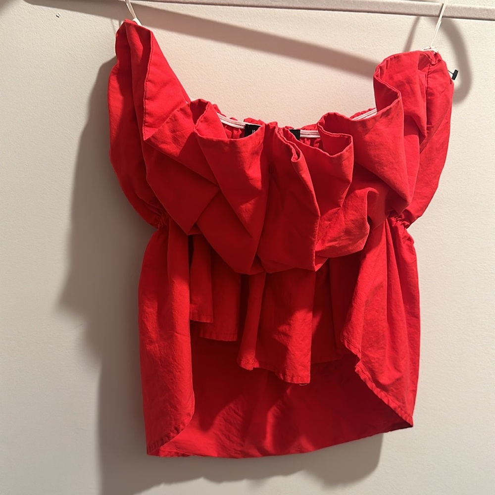 Red Strapless Top - Picture 5 of 5